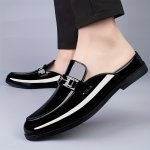 Men's Solid Colour Slip On Mule Shoes Comfy Non Slip Casual Rubber Sole Dress Shoes Men's Footwear