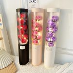 Cylinder Floral Display Box With Soap Roses