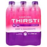 Thirsti Berry & Pomegranate Flavoured Sugar Free Sparkling Focus Drink 6 X 500ML