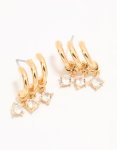Goldair Gold Plated Cubic Zirconia Trio Hoop Earrings