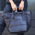 Puffer Shoulder Bag - Black