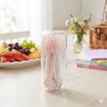 Reusable Plastic Fruit Forks With Storage Case