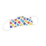 4AKID Kids Reusable Fabric 3-LAYER Non-medical Mask - Small Size - Yellow red blue Squares
