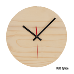 Quinn Wall Clock In Pine - 250MM Dia Cotton White Bold Red Second Hand