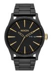 Nixon Sentry Stainless Steel Mens Watch - Matte Black Gold