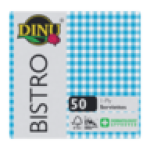 Bistro Blue Chequered Serviettes 50 Pack