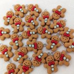 10PCS Resin Gingerbread Man Charms Set For Diy Crafts Festive Jewelry Making Accessories - Pendants For Bracelets Keychains & Ea