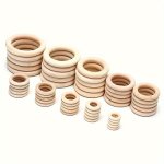10PCS Wooden Rings Wooden Rings For Crafts Macrame Rings Natural Wood Circle Beads Wooden Ring Multifunctional Diy Jewelry Makin