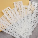 8PCS PACK Longline Letter Painting Template 5.08 17.78CM Hollow Lace Ruler For Painting Diy Journal Reusable Leaves Cars Weather