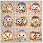 Tear Resistant Deco Print Spring Hedgehogs