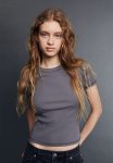 Fitted Cotton Top - Dark Grey