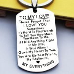 To My Love Keychain Gift For Husband Wife Anniversary Valentines Birthday Boyfriend Girlfriend Jewelry For Him Her Women Men