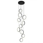 Ringfall 80W LED Cluster Pendant Light - Black