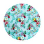 Turqoise Floral Essence Round Tablecloth