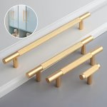 Elegant Golden Aluminum Alloy Drawer Pull - Durable & Stylish Handle For Cabinets And Furniture