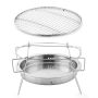 Foldable Stainless Steel Bbq Grill With Tray Portable Camping Grill