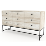 Leah Steel Pipe Server With 9 Drawers - Ash