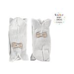 Baby Socks Anti Slip Grey Bow 0-6M