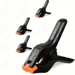 4-PACK Heavy-duty 4.5-INCH Nylon Spring Clamps Set For Woodworking Crafts Photography Background Support Outdoor And Home Projec