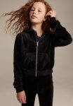 Velour Zip-through Hoodie - Black