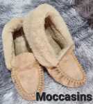 Genuine Sheepskin Slippers Moccasins - Gents 16