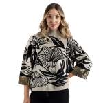 Sequin Flower Knit Top - Cream L xl