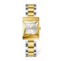 Women's Two-tone Square Dress Watch - Champagne Silver Dial