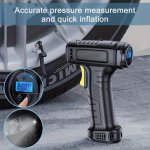 120W Portable Car Air Compressor Car Air Pump Inflate Your Tires With Ease - Wireless & Wired Vehicle Handheld Pump With LED Lig