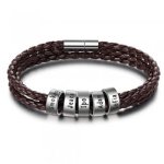 CBA102885 - Men's Personalized Bracelet Brown Wrist Strap Fashion Bracelet