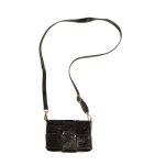 Genuine Leather Woven Box Clutch Bag - Black Free