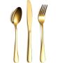 Gold Cutlery Set Of 24 Pieces 6 Knives 6 Forks 6 Spoons And 6 Teaspoons