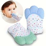 1PC 2PCS Unisex Cute Silicone Teething Gloves For Children