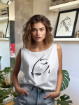Line Art Vest - White - Large
