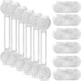 Child Safety Locks Adjustable Cabinet Drawer Latches Clear 12 Piece