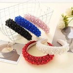 Elegant Faux Pearl Decorative Wide Brimmed Head Band Vintage Non Slip Hair Hoop For Women And Daily Use Wear