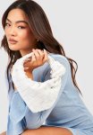Woven Knot Handle Grab Bag - White