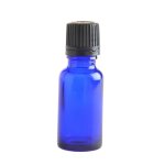 20ML Blue Glass Bottle With Slow Flow Dropper Cap - Black