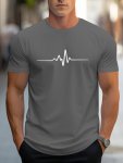 Creative Print Men's Fashionable Summer Crew Neck Short Sleeve Sports T-Shirt Comfortable And Versatile