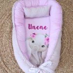 Baby Nest Baby Sleeping Pod Purple Floral Ellie With A Touch Of Turquoise And Grey