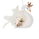 Swan Foam & Plastic 17X6X10CM White With Gold Wings