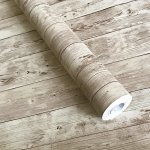 1 Roll Retro Style Wood Grain Wallpaper Easy To Stick And Peel Removable Waterproof Self-adhesive Contact Paper For Bedroom Bath