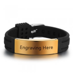 CBA102411 - Men's Personalized Wrist Strap Bracelet Stainless Steel Adjustable
