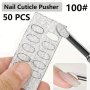 50PCS Nail Cuticle Pusher Self-adhesive Sand Flake File Trimming Nails Pre Polishing Sandpaper Set Manicure Treatment Tool