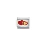 Composable Classic Link Red And Gold Hearts