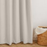 Chevron Ultra Blockout Eyelet Unlined Curtain Ivory - Longer Length 270CM W X 255CM L