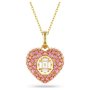 SWAROVSKI Hyperbola Pendant Octagon Cut Heart Pink Gold-tone Plated