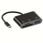 3-IN-1 Usb-c Memory Card Reader Black