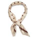 Brown Polka Dot Silky Scarf