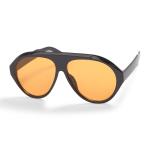Black Shield Orange Tint Sunglasses