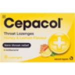 Honey & Lemon Flavour Throat Lozenges 8 Pack